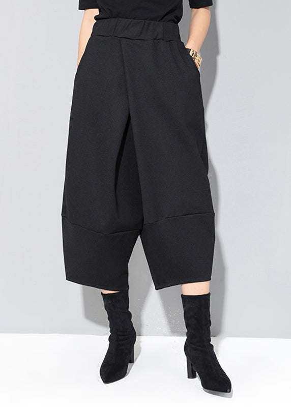 Fashion Black Pockets High Waist Crop Pants Spring RZ004 ABC