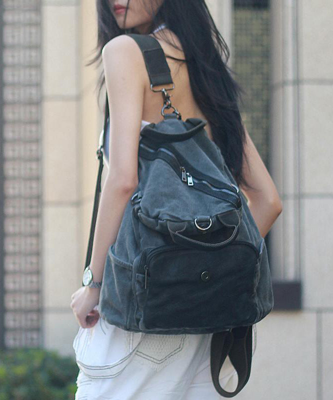 Fashion Brown Solid Durable Patchwork Canvas Backpack Bag MM070 Bag-BGS240620
