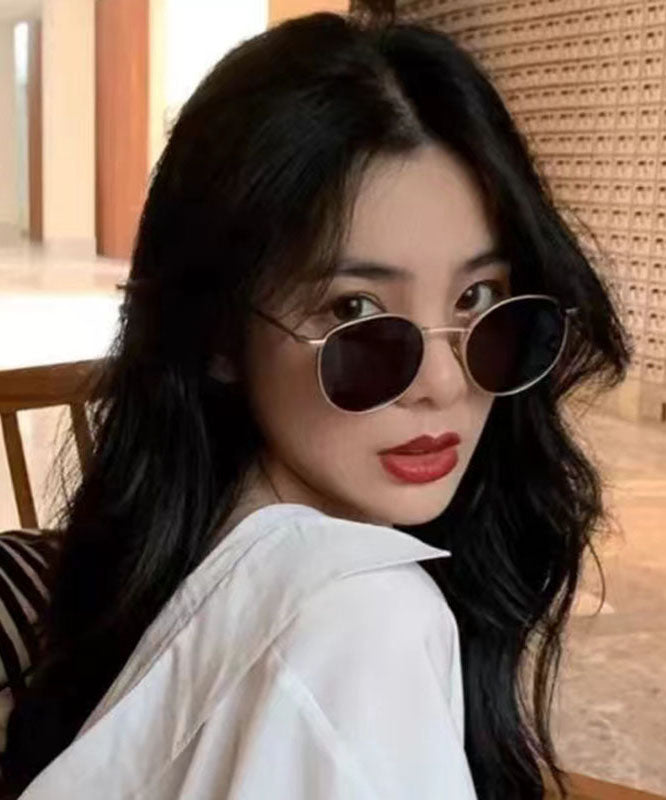 Fashion Grey Small Face Round Frame Hong Kong Wind Anti UV High Quality Sunglasses XS1050 Ada Fashion