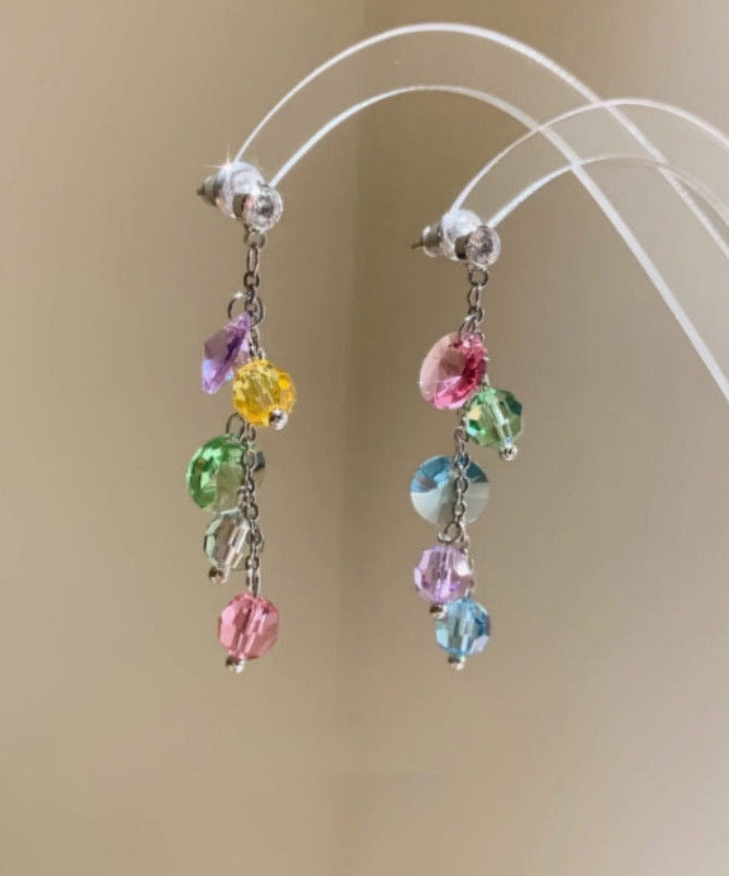 Copper Tassel Fashion Zircon Earrings Drop Overgild Rainbow FashionChic