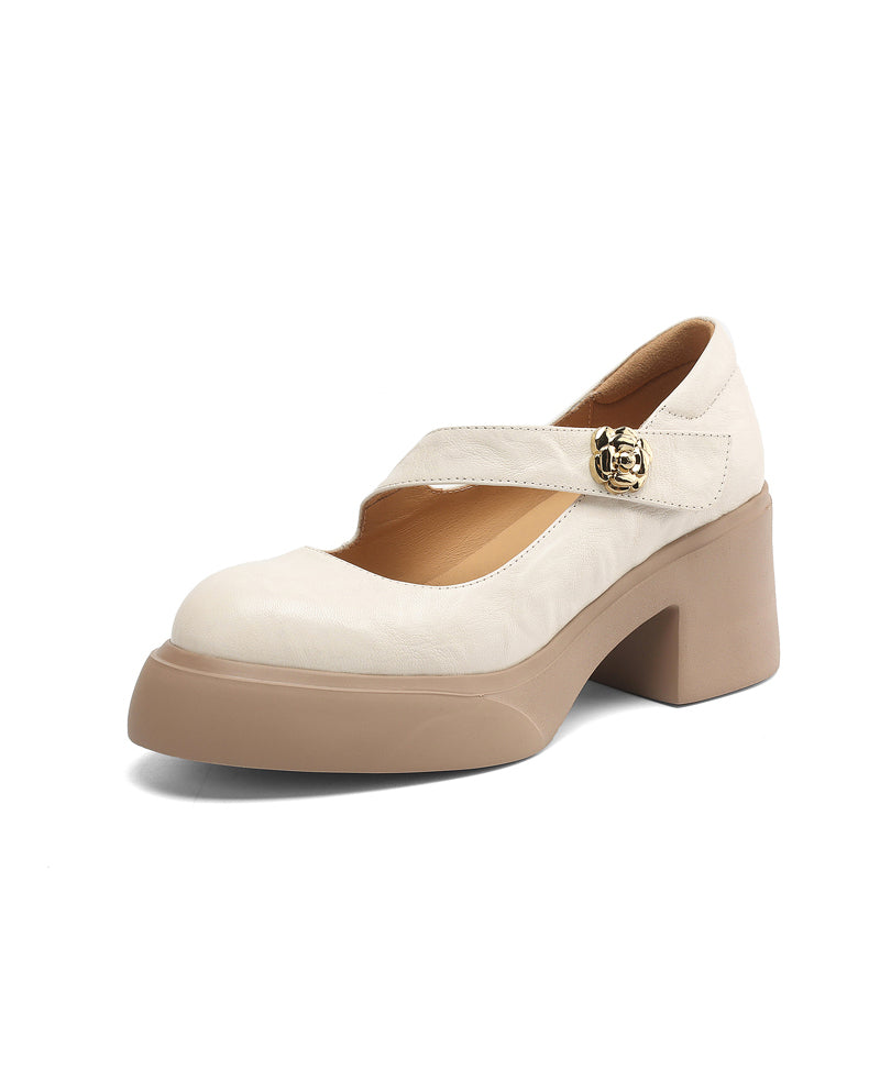 Splicing Chunky Loafer Fashion Sheepskin Black Shoes FashionChic
