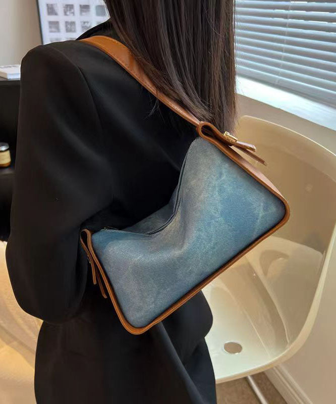 Fashion Versatile Blue Faux Leather Messenger Bag GG089 Bag-BGS240606