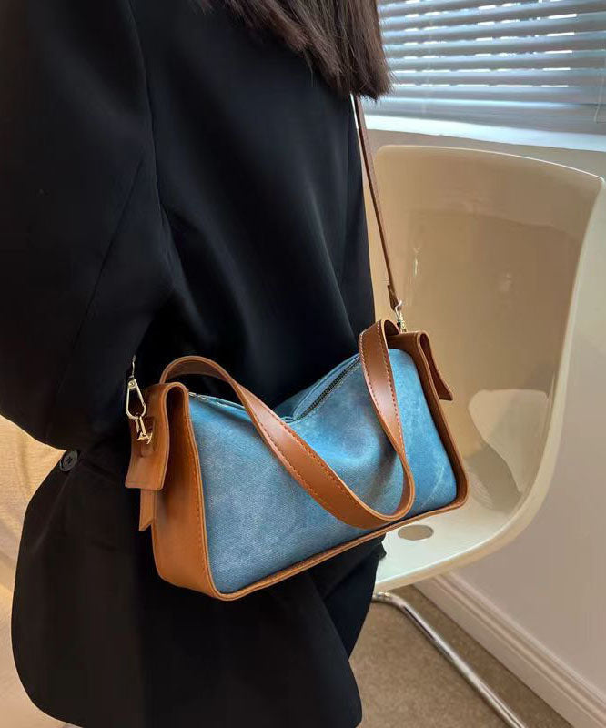 Fashion Versatile Blue Faux Leather Messenger Bag GG089 Bag-BGS240606