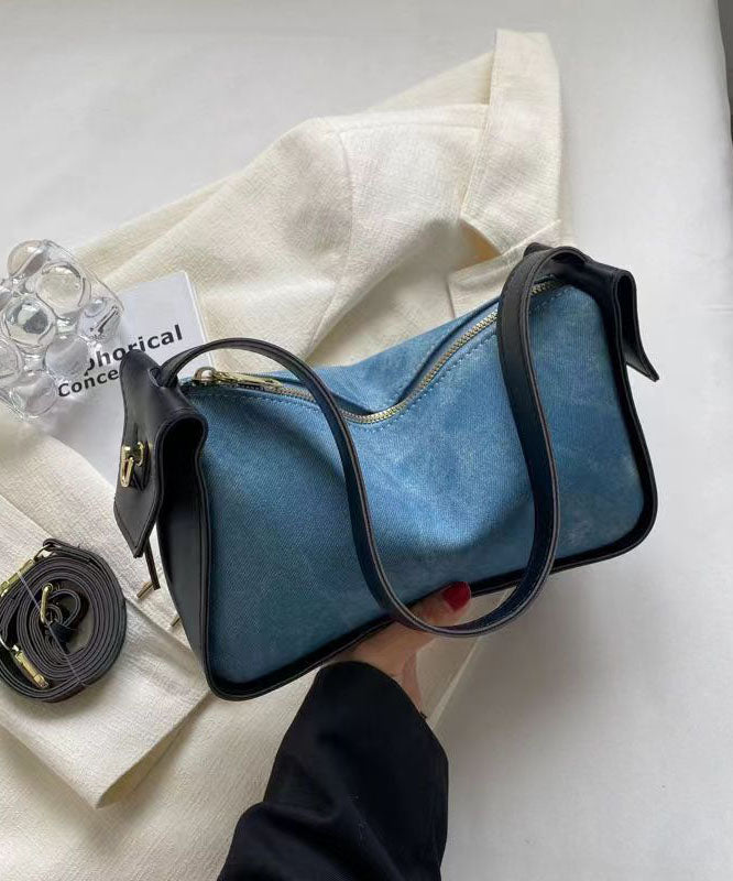 Fashion Versatile Blue Faux Leather Messenger Bag GG089 Bag-BGS240606