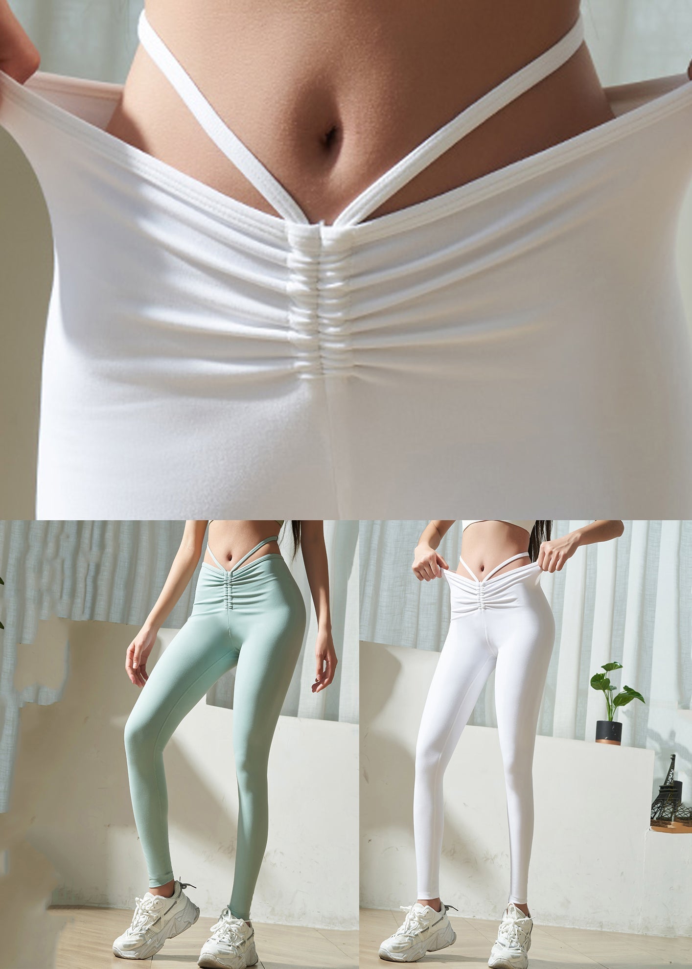 Running Yoga Capri Fashion Waist White High Pants FashionChic