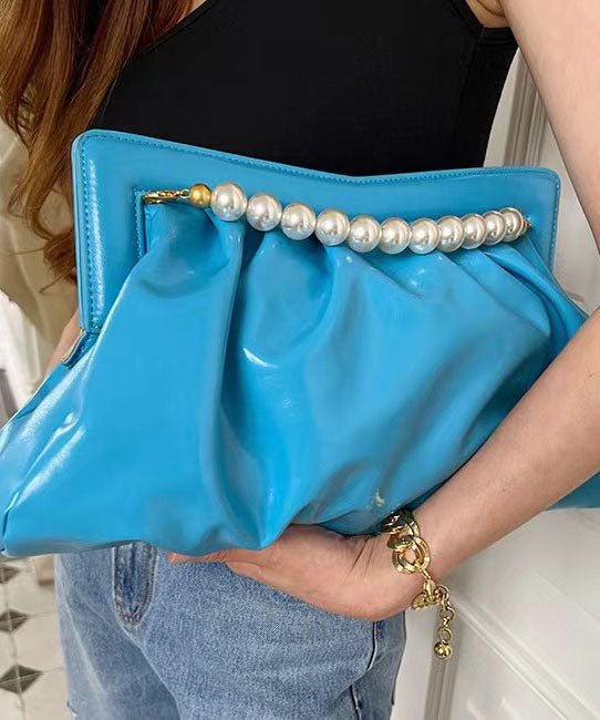 Fashionable Versatile Red Pleated Pearl Handbag GG069 Bag-BGS240606