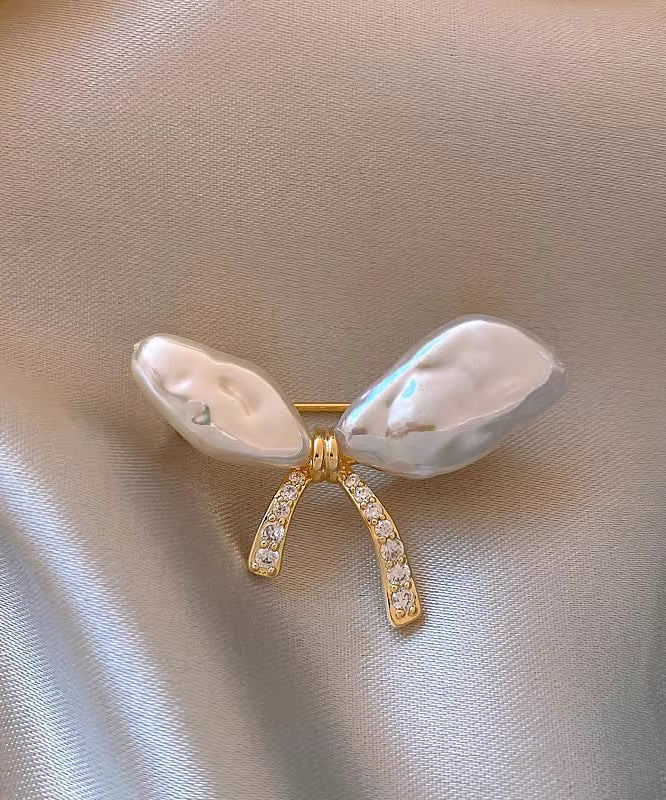 Fine Gold Copper Alloy Asymmetric Bow Brooches YD031 ABC