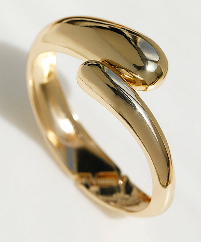 Fine Gold Sterling Silver Overgild Smooth Surface Cuff QU006 JEW-BAN241007