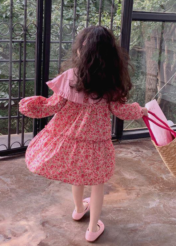 Fine Red Ruffled Patchwork Kids Maxi Dress Fall SS1039 MM-RCTZ-FDL240601