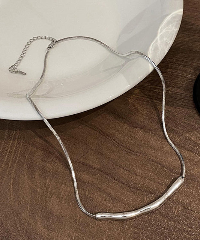 Fine Copper Necklace Asymmetrical Wrinkled Silk FashionChic