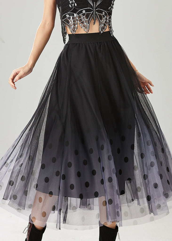 Fitted Black Gradient Color Tulle A Line Skirts Summer YU1015 Ada Fashion
