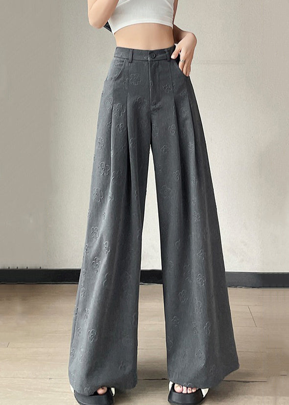 Floral Grey Pockets High Waist Spandex Pants Summer KK056 SH-LF-LPTS240602