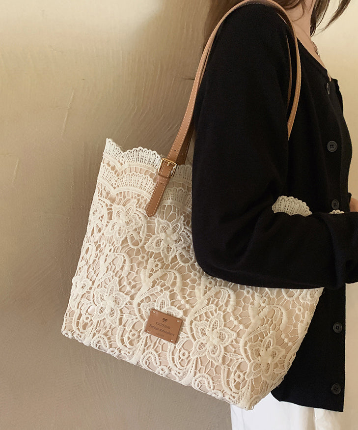 Bags Large French Shoulder Lace Capacity Beige FashionChic