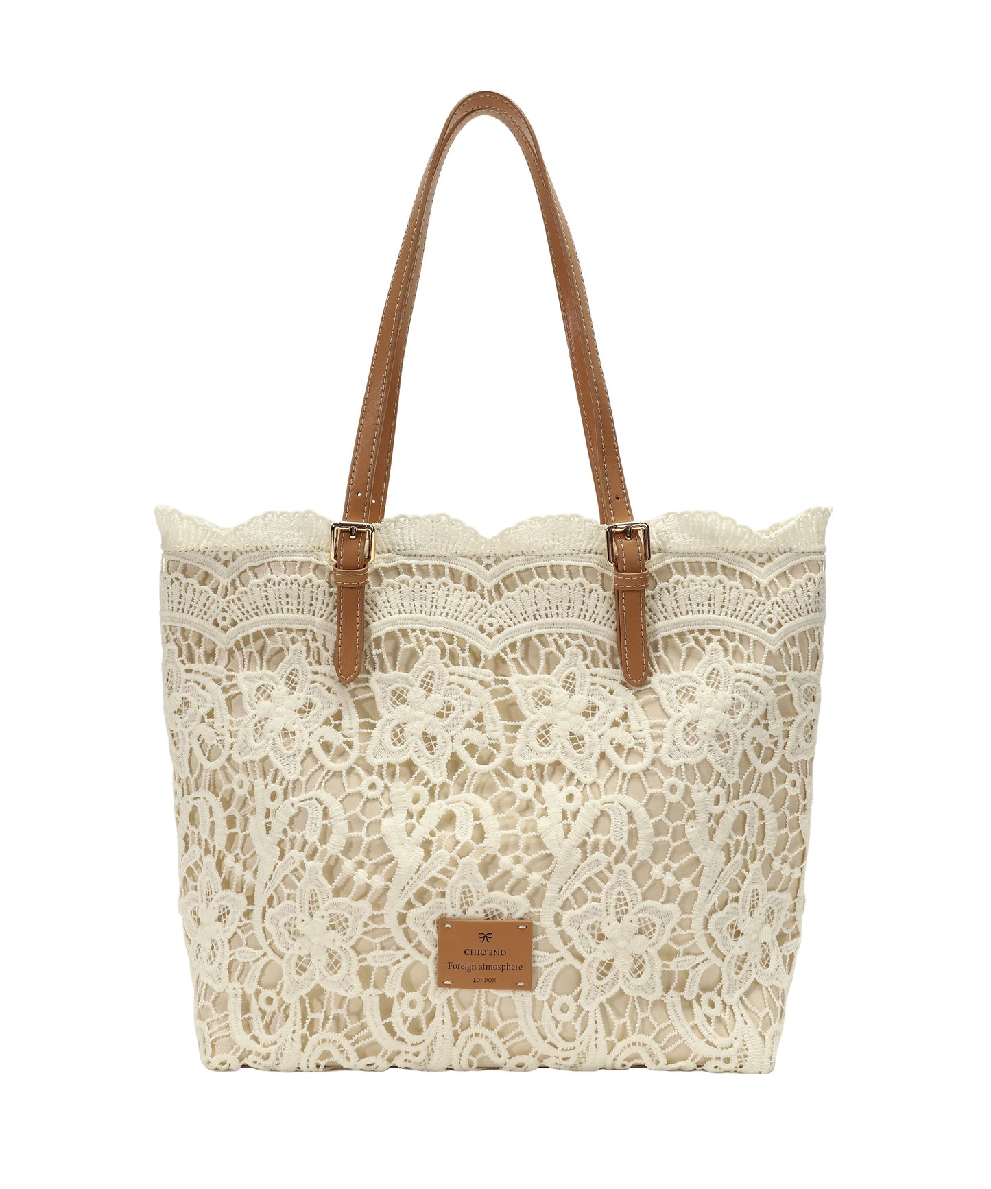 Bags Large French Shoulder Lace Capacity Beige FashionChic