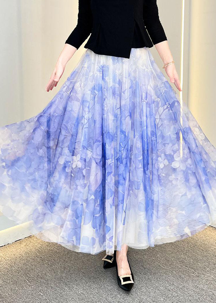 Maxi Grey Dark Waist Tulle Elastic French Skirt Summer FashionChic