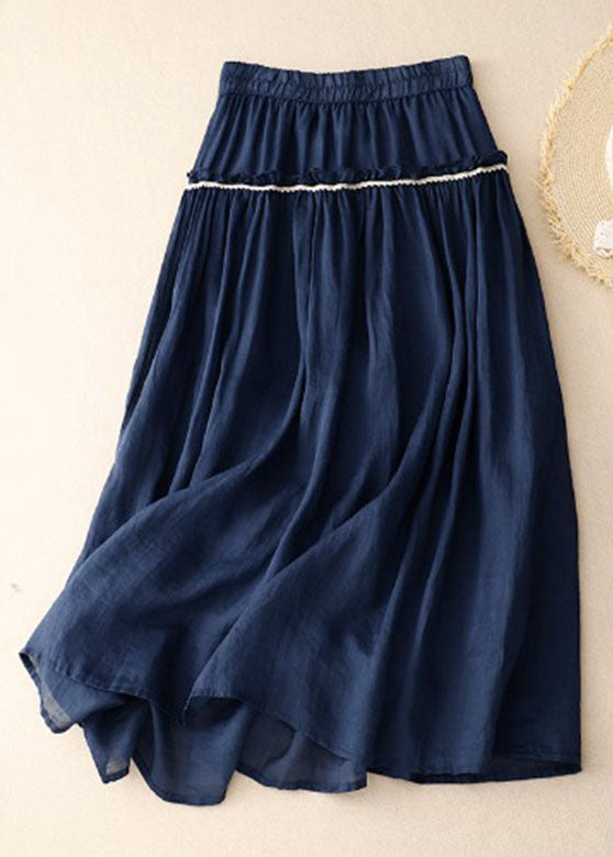 French Green Ruffled Patchwork Elastic Waist Pleated Skirts BV035 MZF-SKTS240702