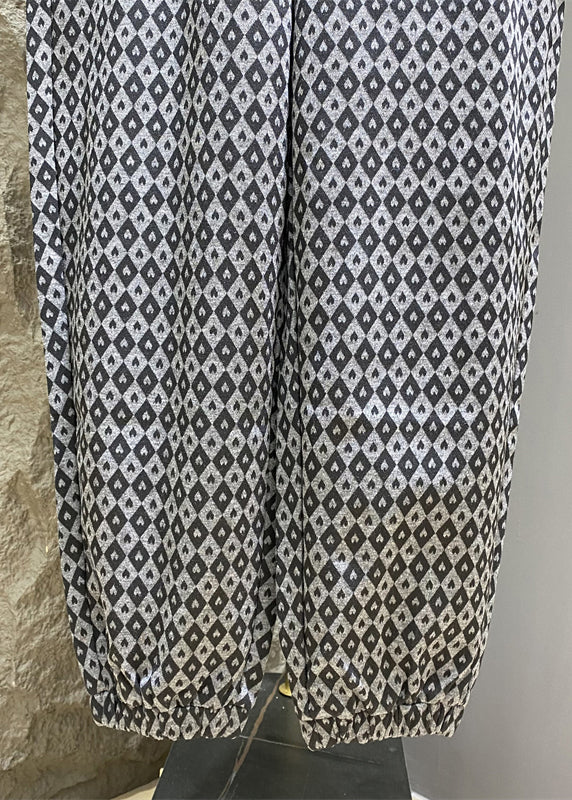 French Grey Hooded Print Pockets Cotton Jumpsuits Summer KK012 SH-LF-JPTS240602