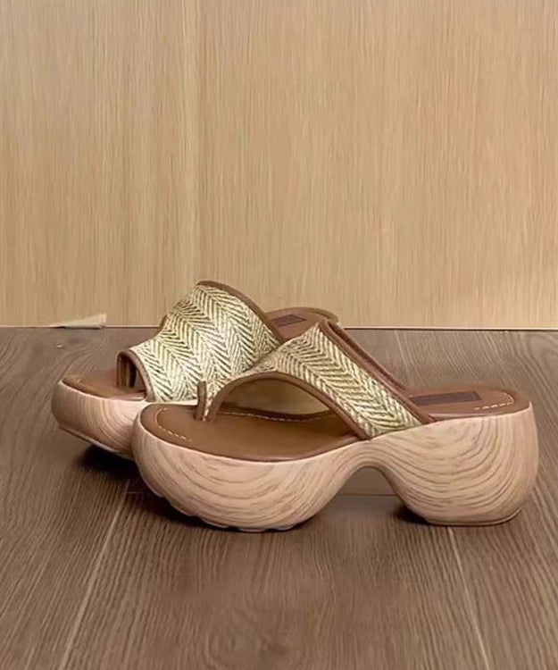 Brown French Sandals Light Slide Flops Flip Platform FashionChic