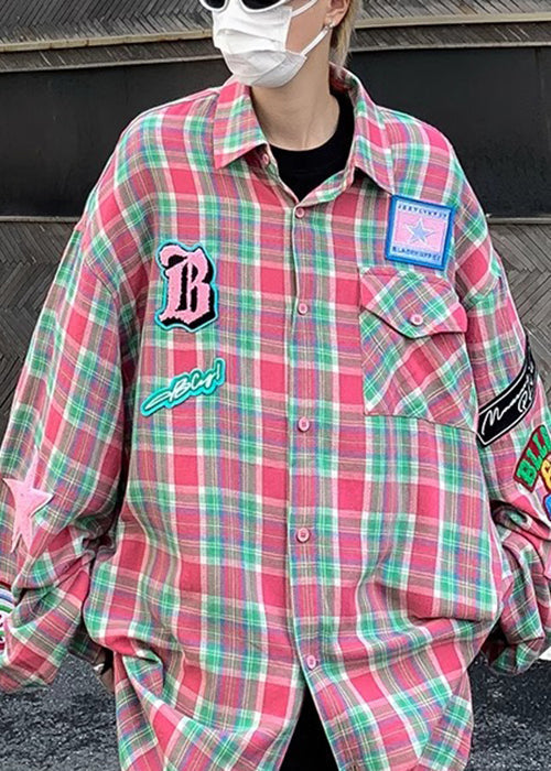 Navy Pockets Plaid Men Spring Shirt French Cotton FashionChic