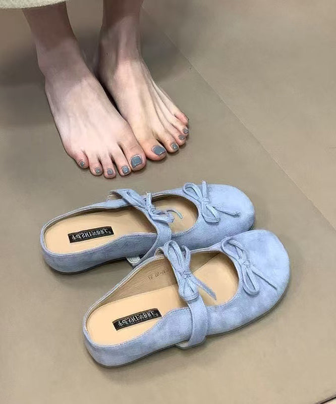 Bow Splicing Sandals French Yellow Slide Wedge FashionChic