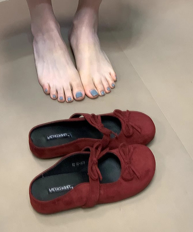 Bow Splicing Sandals French Yellow Slide Wedge FashionChic