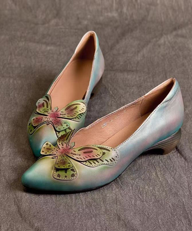 Handmade Original Butterfly Pointed Shallow Cut Single Shoe CZ1019 Ada Fashion