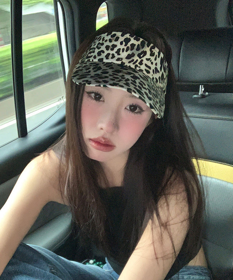 Leopard Top Style Hip Versatile Hop Hat Coffee Sunshade Print FashionChic