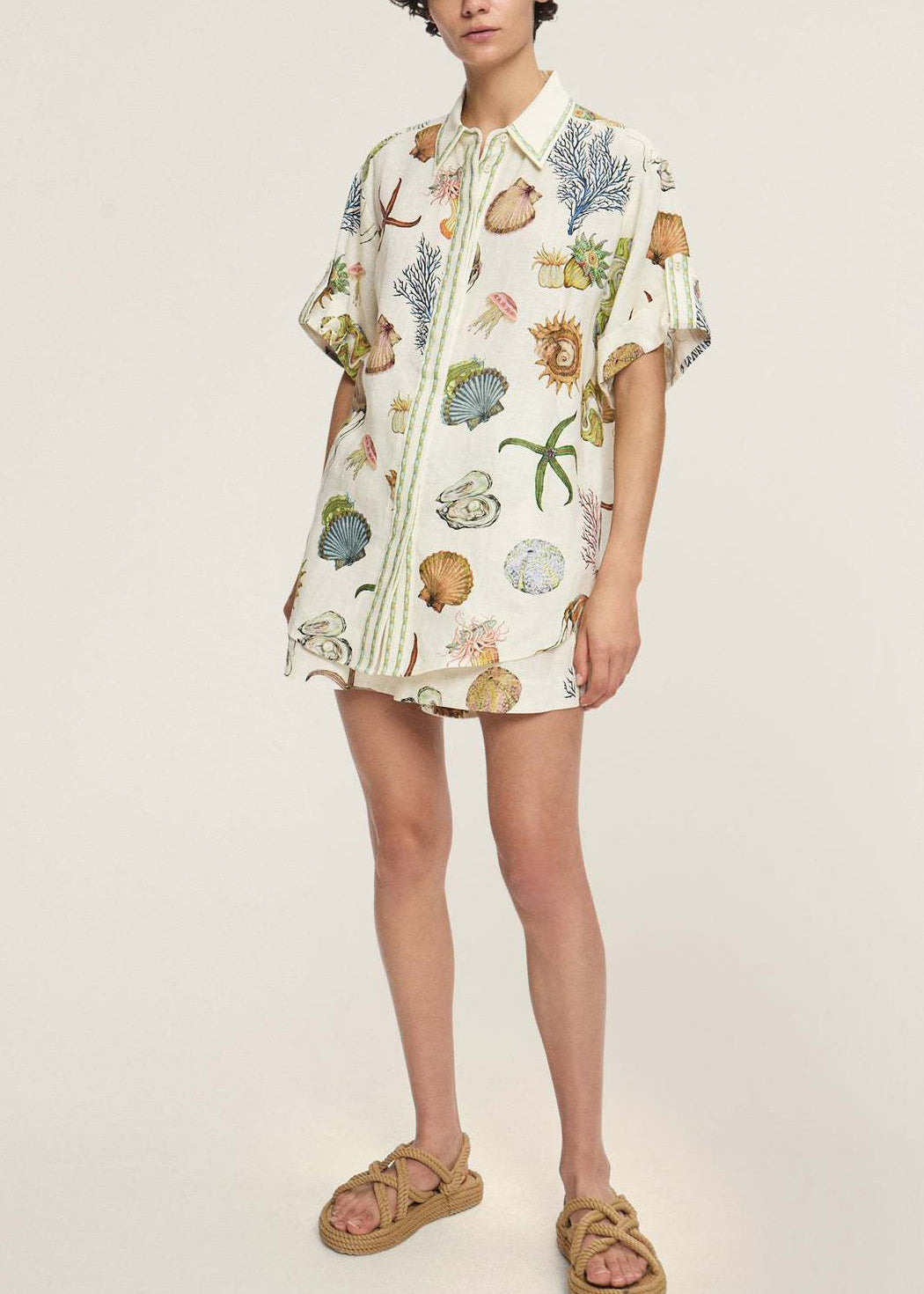 Apricot Two Shirts Shorts Collar And Set Pan Italian Peter Pieces FashionChic