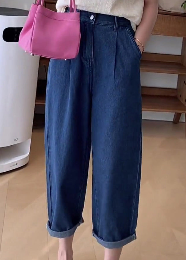 Italian Blue Pockets Denim Wide Leg Pants Summer BV053 MZF-CPTS240702
