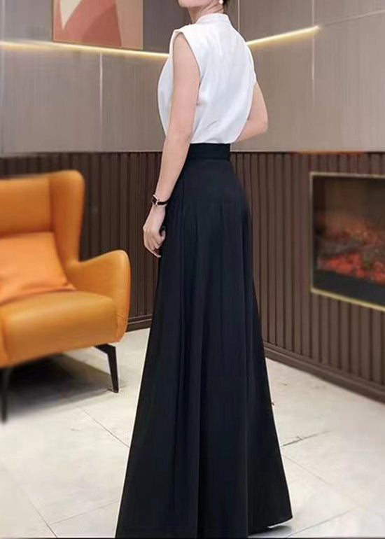 Italian Purple Pockets High Waist Chiffon Wide Leg Pants Summer QQ1044 Ada Fashion
