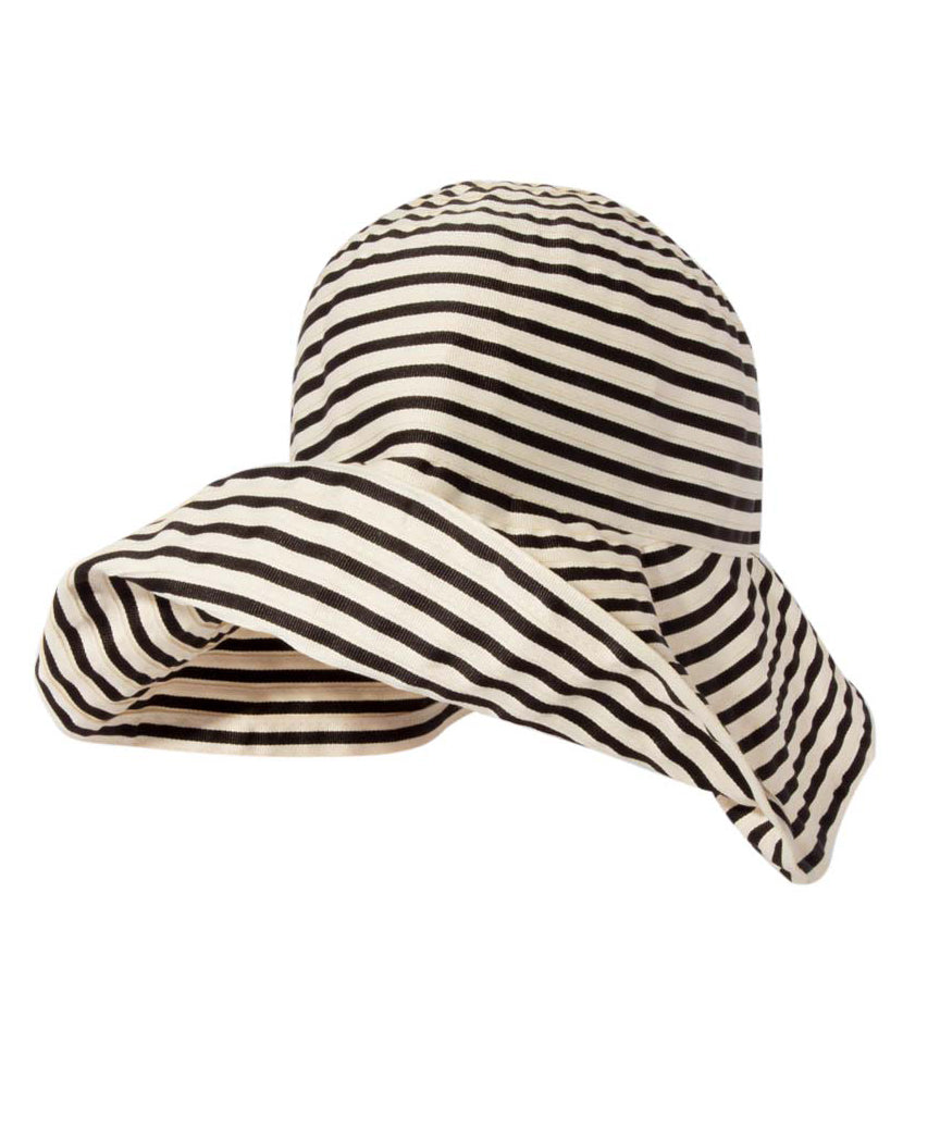 Hat Protection Striped Large Sun Bucket Brim Japanese FashionChic