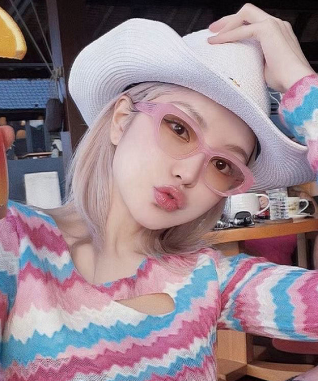 Korean Version Novelty Pink Polygonal Sunglasses XS1088 Ada Fashion