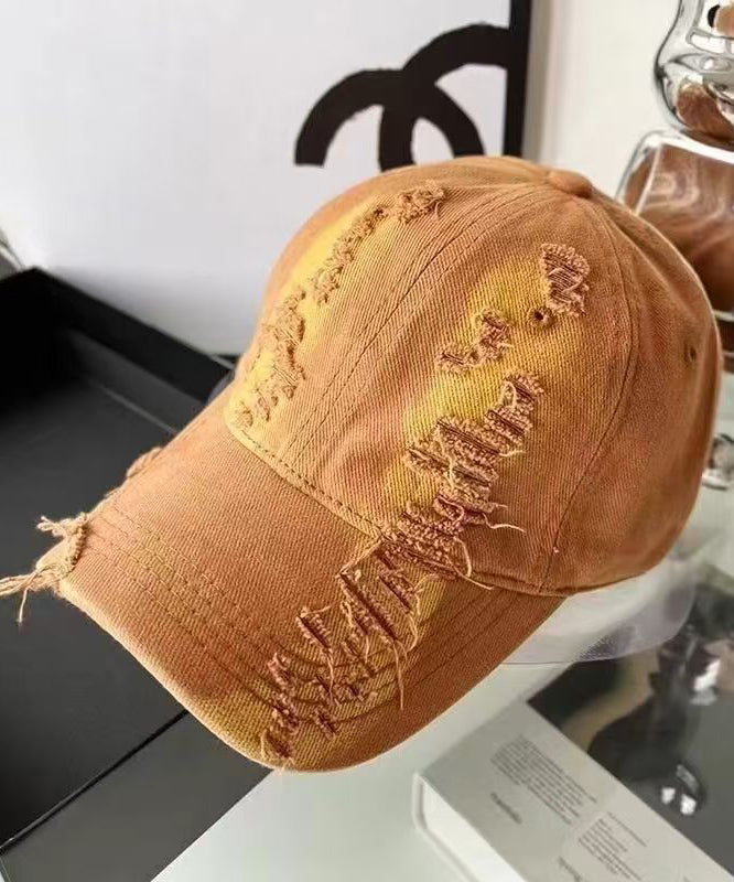 Cap Version Gradient Ripped Korean Pink Versatile Baseball Hat FashionChic