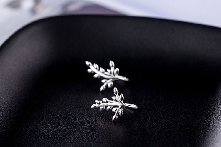 Sterling Silver 925 Earring Leaf FashionChic