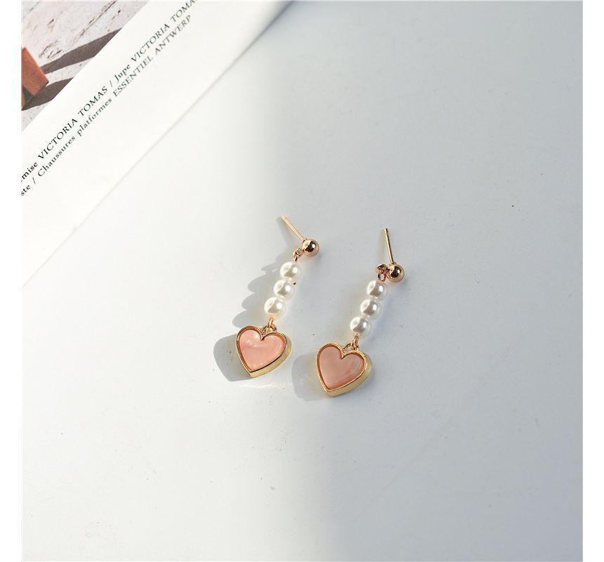 Heart / Drop Faux Pearl Clip-On Earring FashionChic