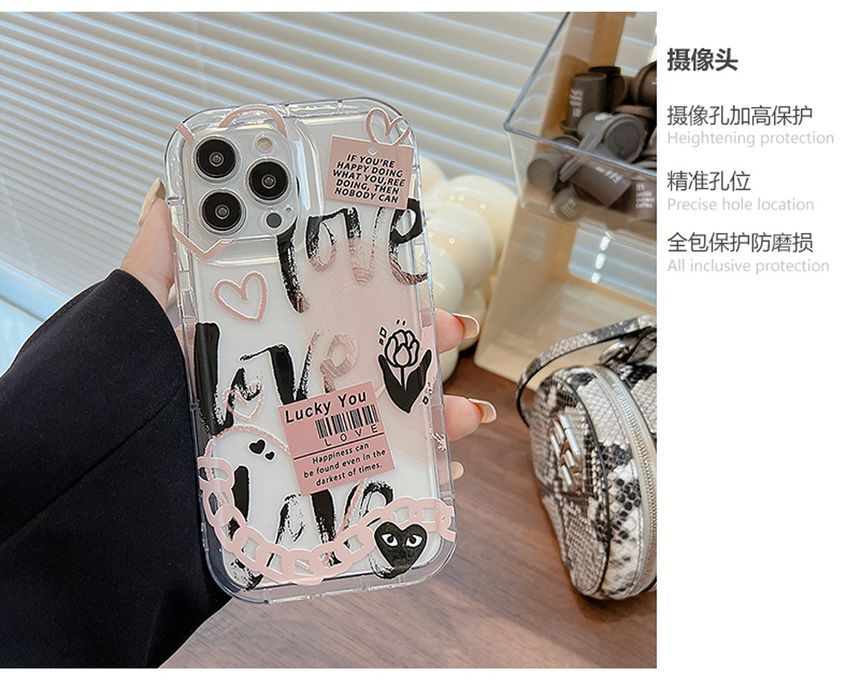 Lettering Phone Case Transparent FashionChic