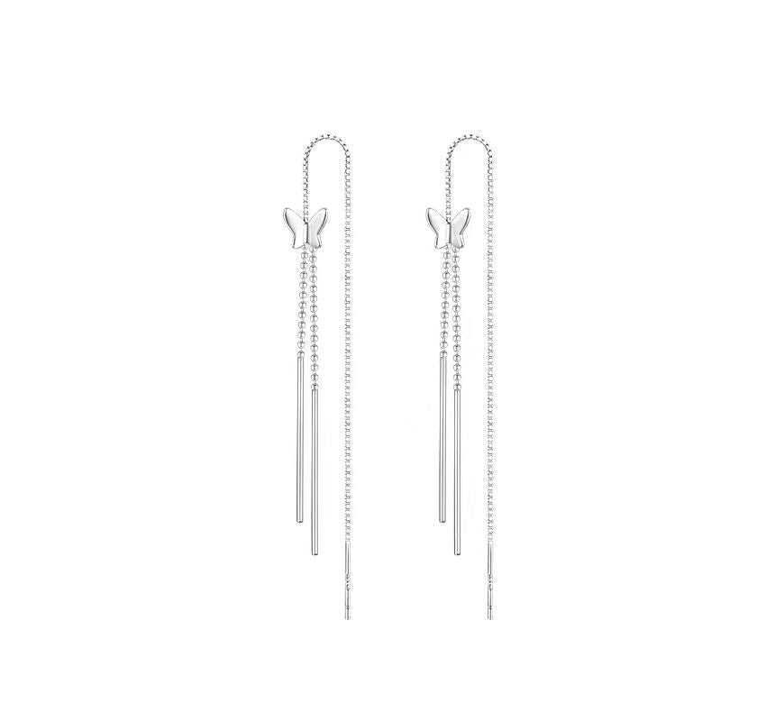 Silver Sterling Earring Fringed Butterfly FashionChic