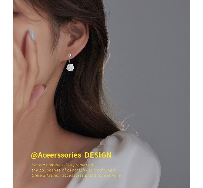 Silver Dangle Earring Sterling Floral FashionChic