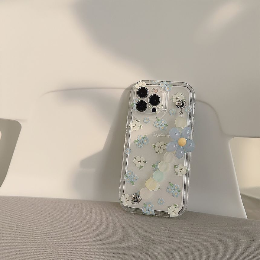 Case Phone Transparent Strap Floral FashionChic