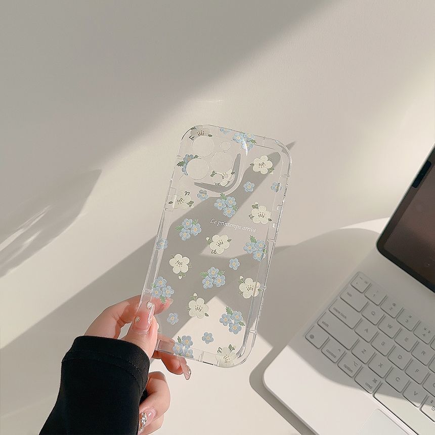 Case Phone Transparent Strap Floral FashionChic