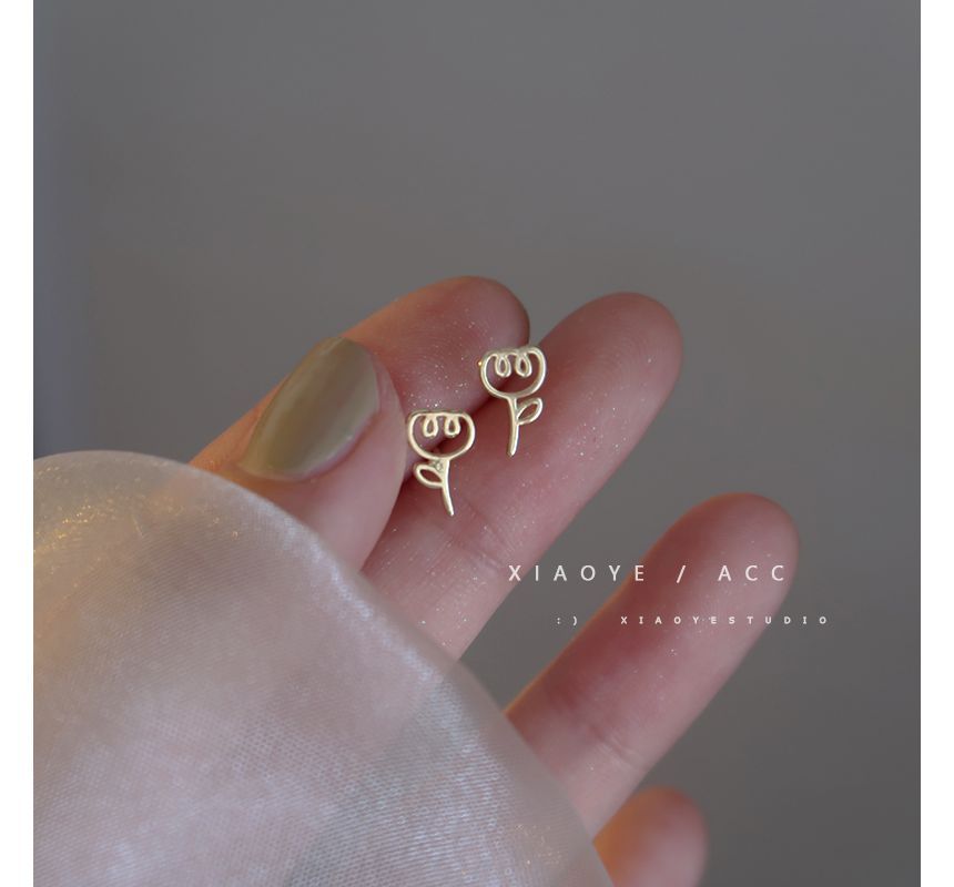 Earring Floral Sterling Silver FashionChic