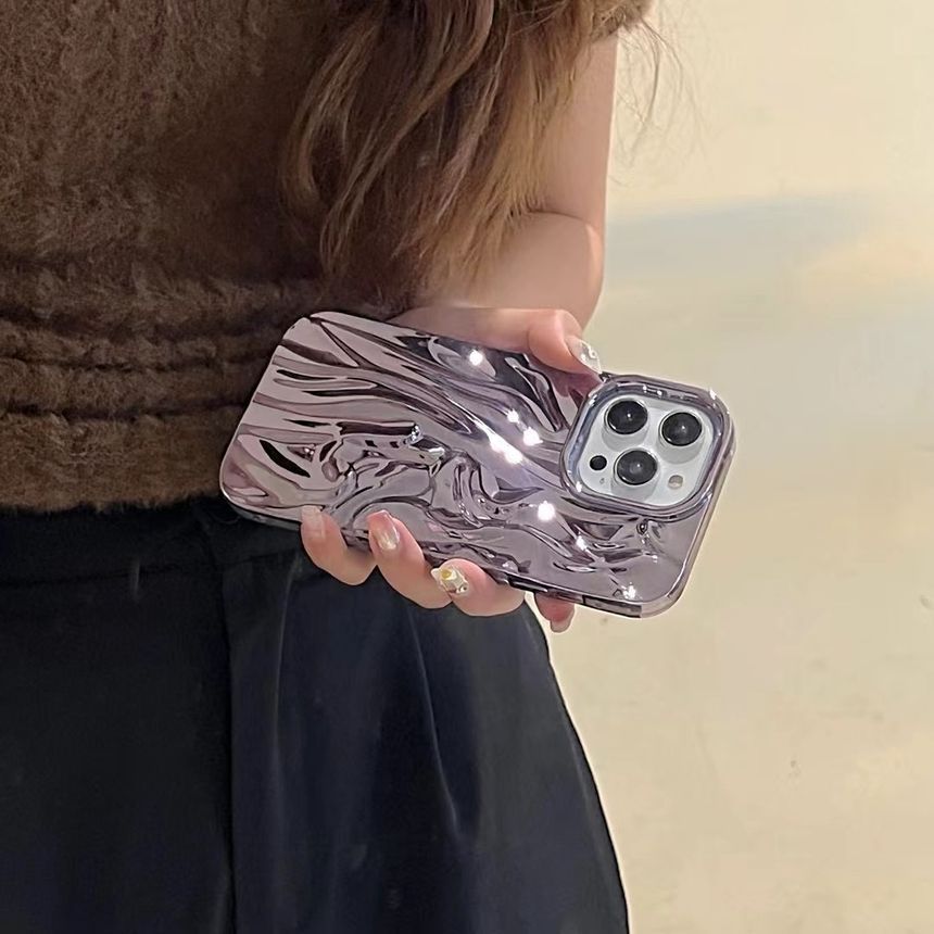 Metallic Textured Case Phone FashionChic