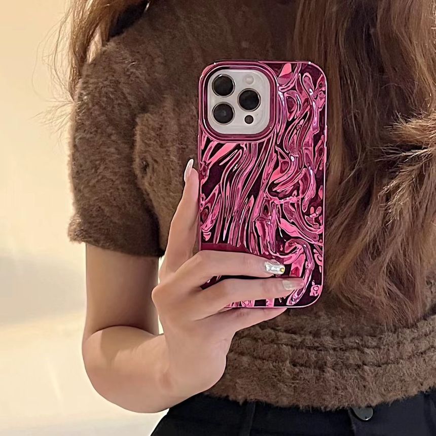 Metallic Textured Case Phone FashionChic