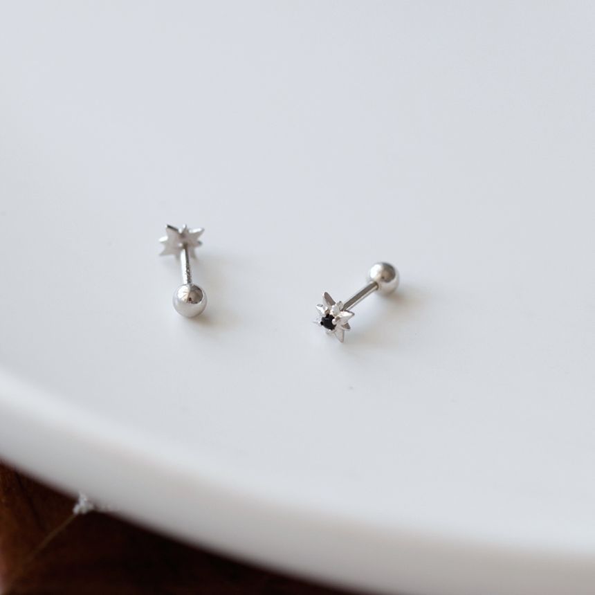 Stud Earring Silver Star Sterling FashionChic