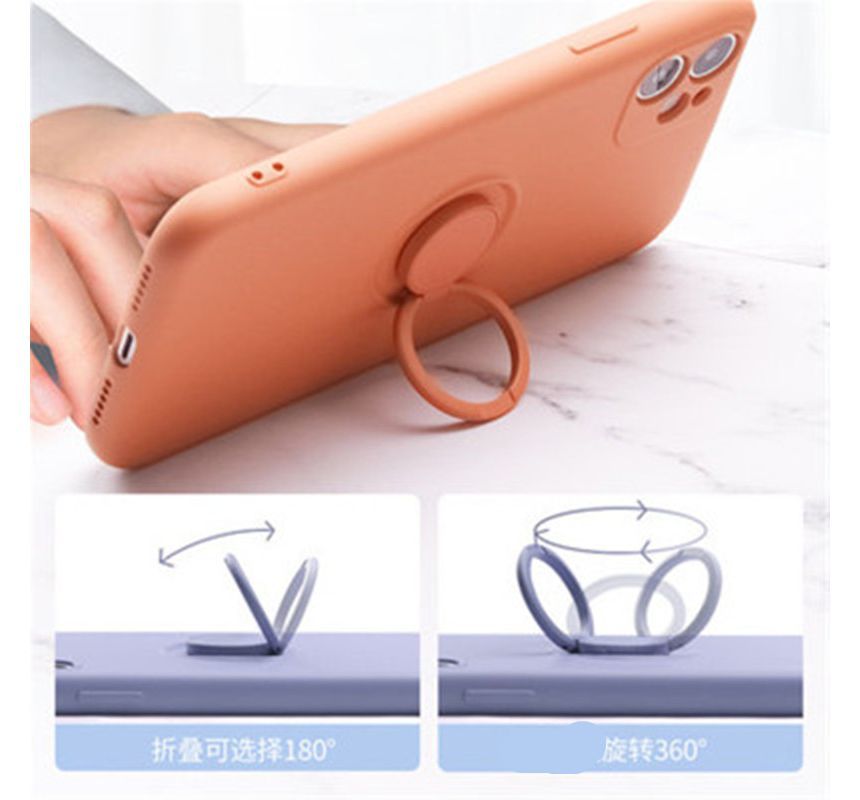 Stand Case Ring Phone Plain FashionChic