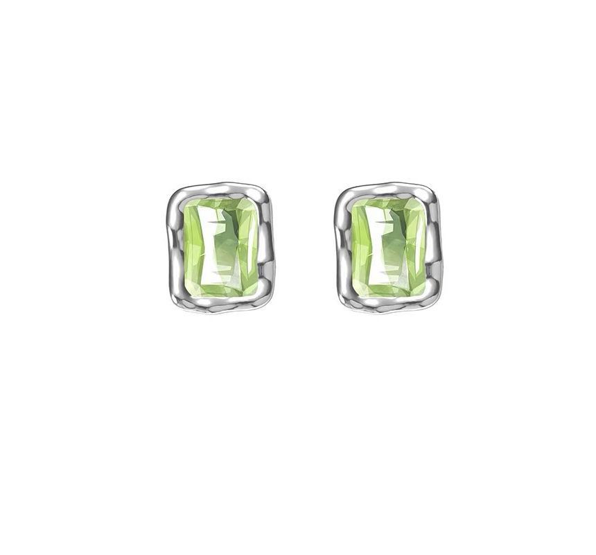 Sterling Stud Earring Rectangle Silver FashionChic
