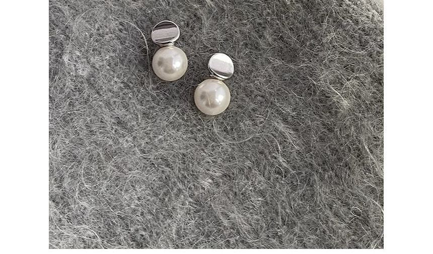 Faux Drop Pearl Sterling Earring Silver FashionChic