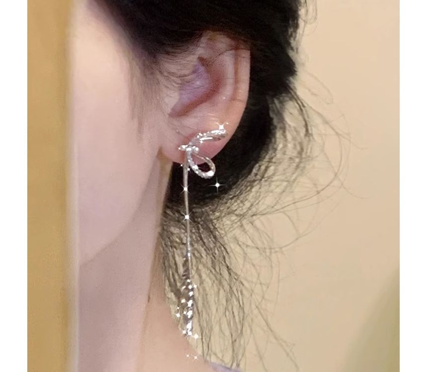 Threader Sterling Silver Earring Bow FashionChic