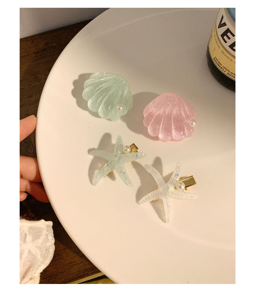 Faux Resin Shell Starfish Pearl Hair / Clip FashionChic