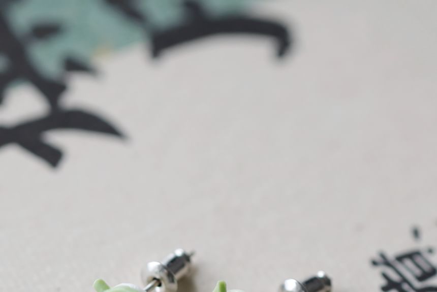 Peach Earring Stud Ceramic FashionChic